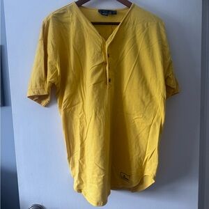 Casual Yellow Henley Shirt